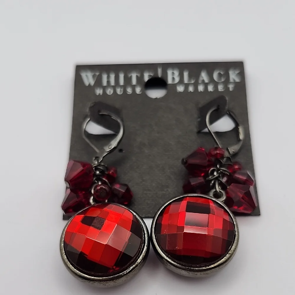Red Crystal Earrings - Picture 2 of 8